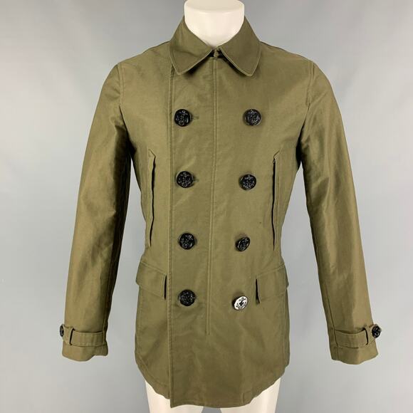 PS by PAUL SMITH Size S Olive Cotton Double Breasted Peacoat - Picture 1 of 8